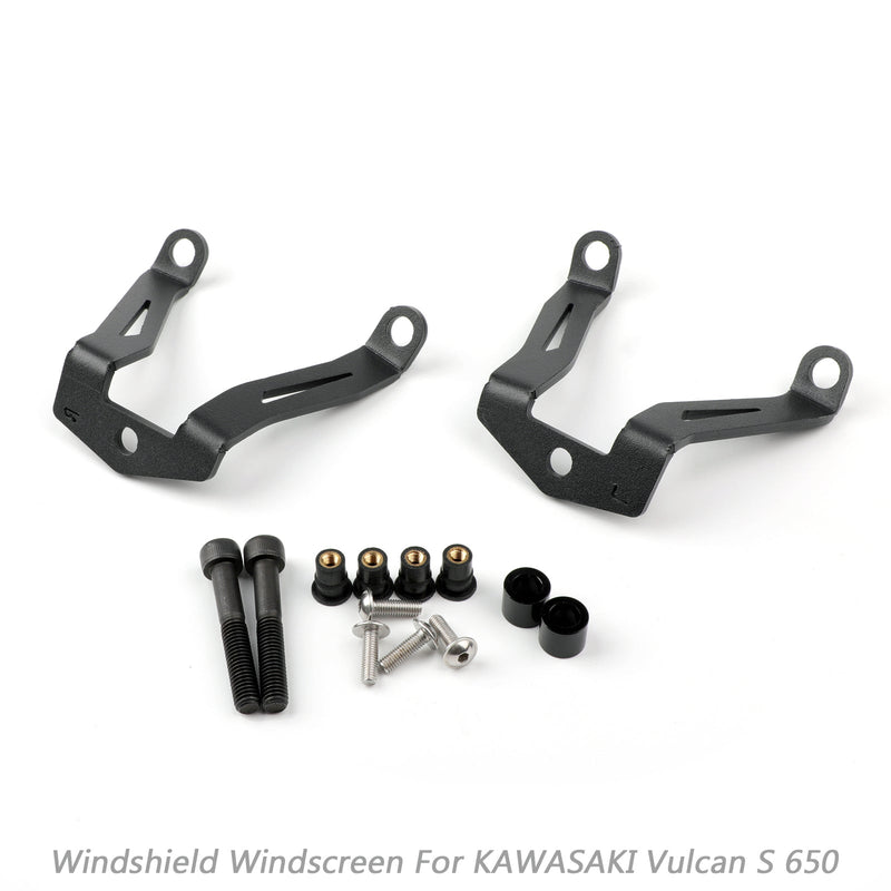 Windscreen Windshield Screen w/Bracket For 2015-2023 Kawasaki Vulcan S EN 650 Generic