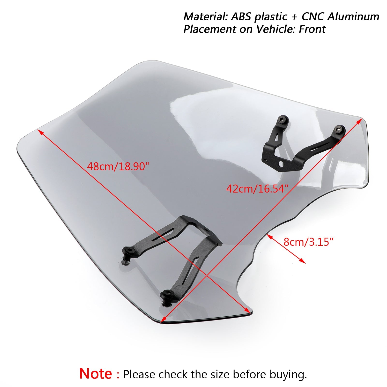 Windscreen Windshield Screen w/Bracket For 2015-2023 Kawasaki Vulcan S EN 650 Generic