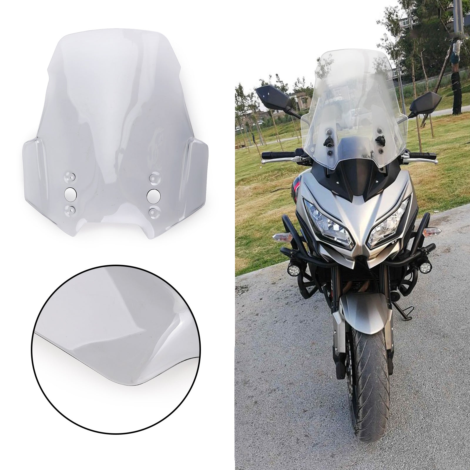 ABS Windshield Windscreen For Kawasaki 2015-18 Versys 650 1000 KLE650 KLZ1000 Generic