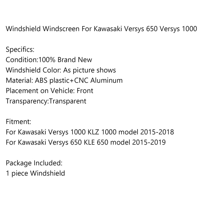 Parabrisas ABS para Kawasaki 2015-18 Versys 650 1000 KLE650 KLZ1000 genérico