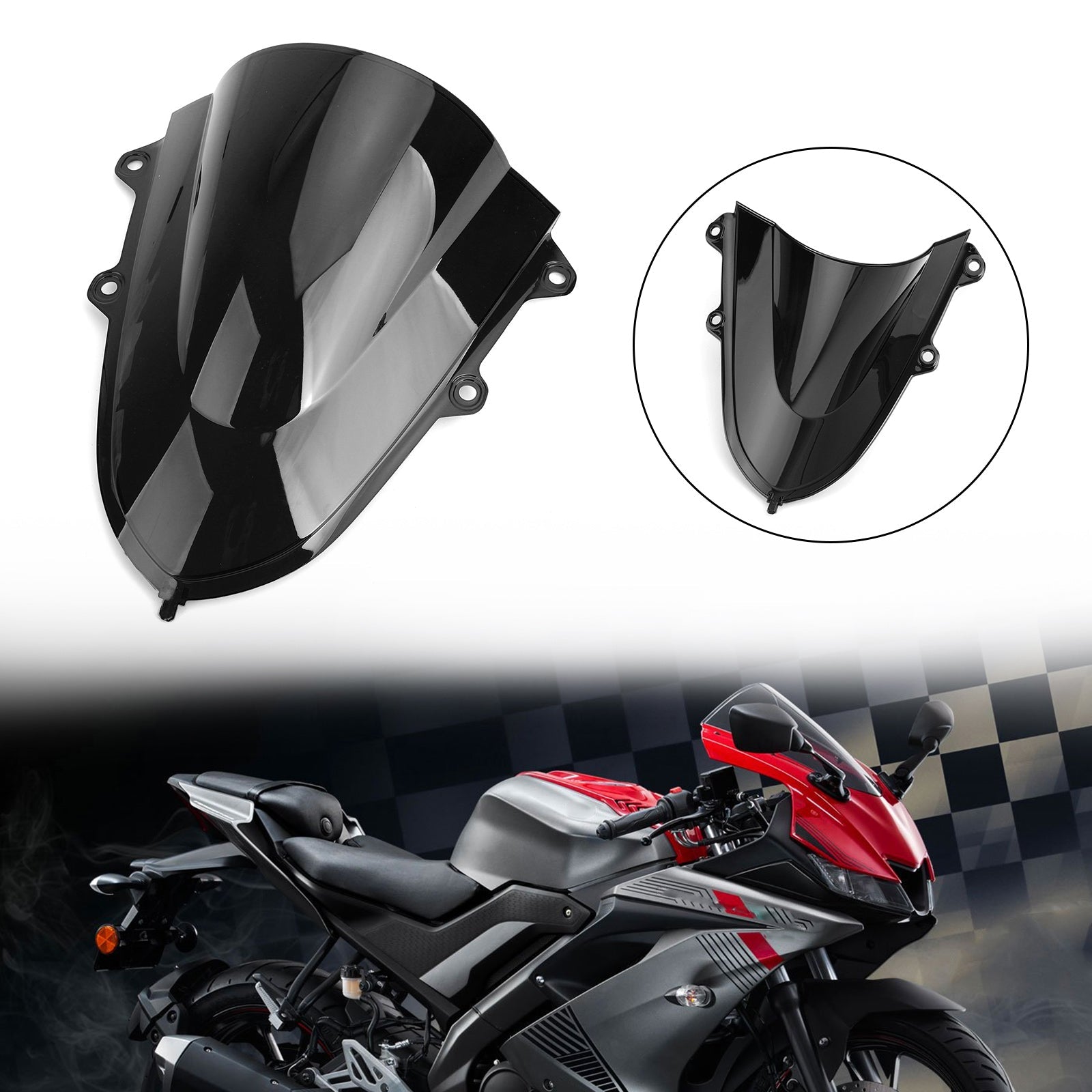 ABS Plastic Motorcycle Windshield WindScreen for Yamaha YZF R15 V3 2017-2020 Generic