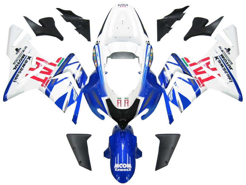 Fairings 2004-2005 Kawasaki ZX 10R أزرق أبيض FIAT Generic