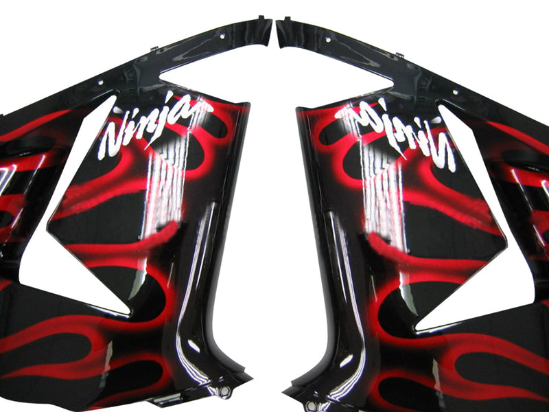 Fairing 2004-2005 Kawasaki ZX 10R Black & Red Flame Ninja  Generic