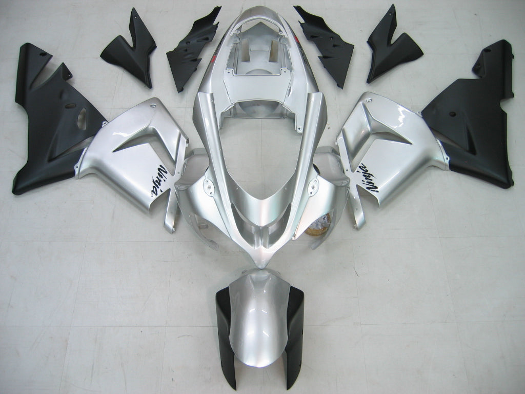 Fairings 2004-2005 Kawasaki ZX 10R Silver Black Ninja  Generic