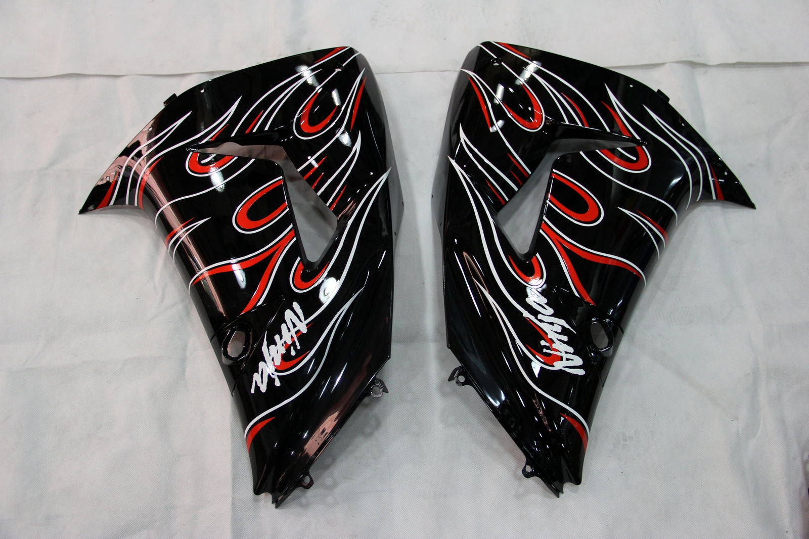 Fairings 2006-2007 Kawasaki ZX 10R Black Red Flame  Generic