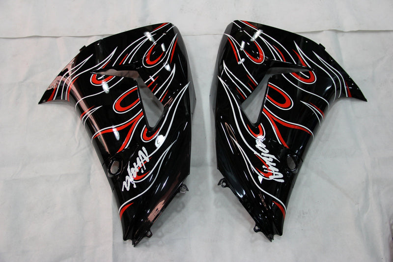 Fairings 2006-2007 Kawasaki ZX 10R أسود أحمر لهب عام