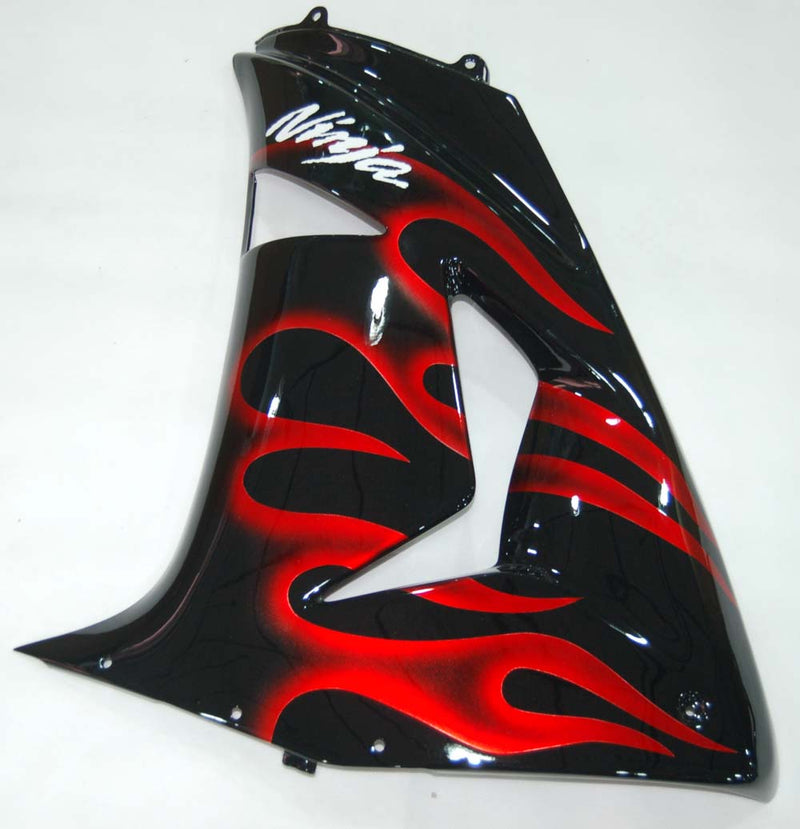 Fairings 2006-2007 Kawasaki ZX 10R Black & Red Flame Ninja  Generic