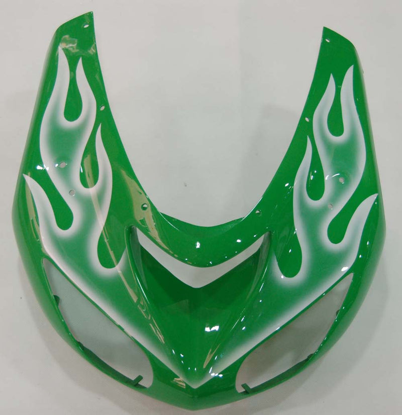 Fairings 2006-2007 Kawasaki ZX 10R Green &amp; White Flame Ninja Generic