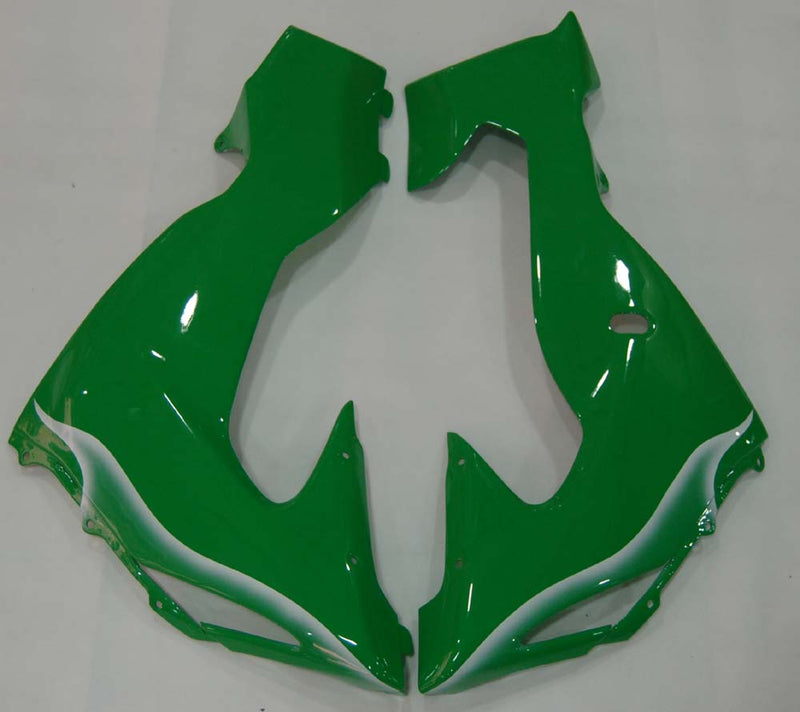 Fairings 2006-2007 Kawasaki ZX 10R Green &amp; White Flame Ninja Generic