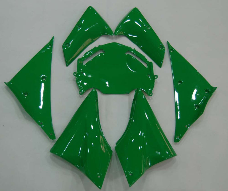 Fairings 2006-2007 Kawasaki ZX 10R Green &amp; White Flame Ninja Generic