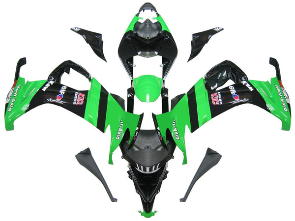 Carenados 2008-2010 Kawasaki ZX10R Verde Negro ZX10R Genérico