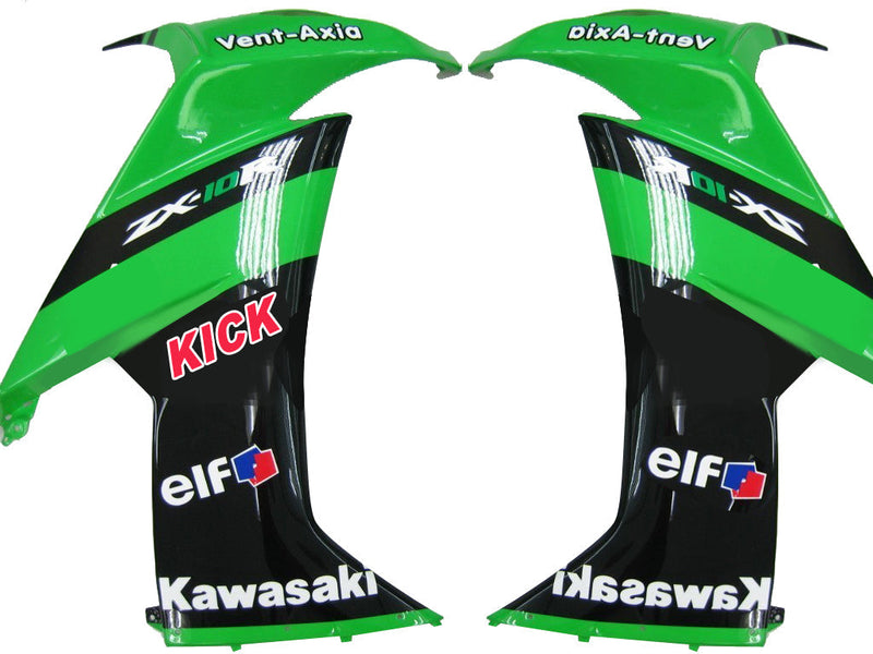 Fairings 2008-2010 Kawasaki ZX10R أخضر أسود ZX10R عام