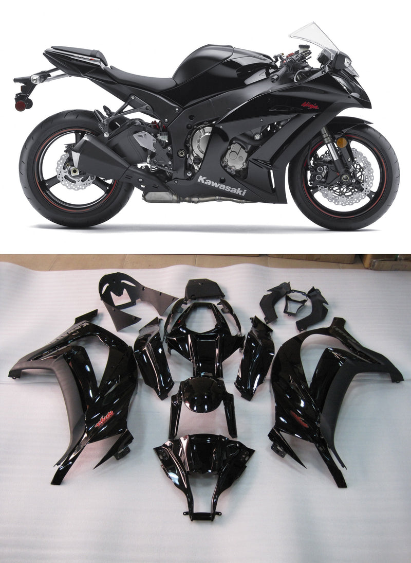 Fairings 2011-2016 Plastics Kawasaki ZX10R Ninja Black  Generic