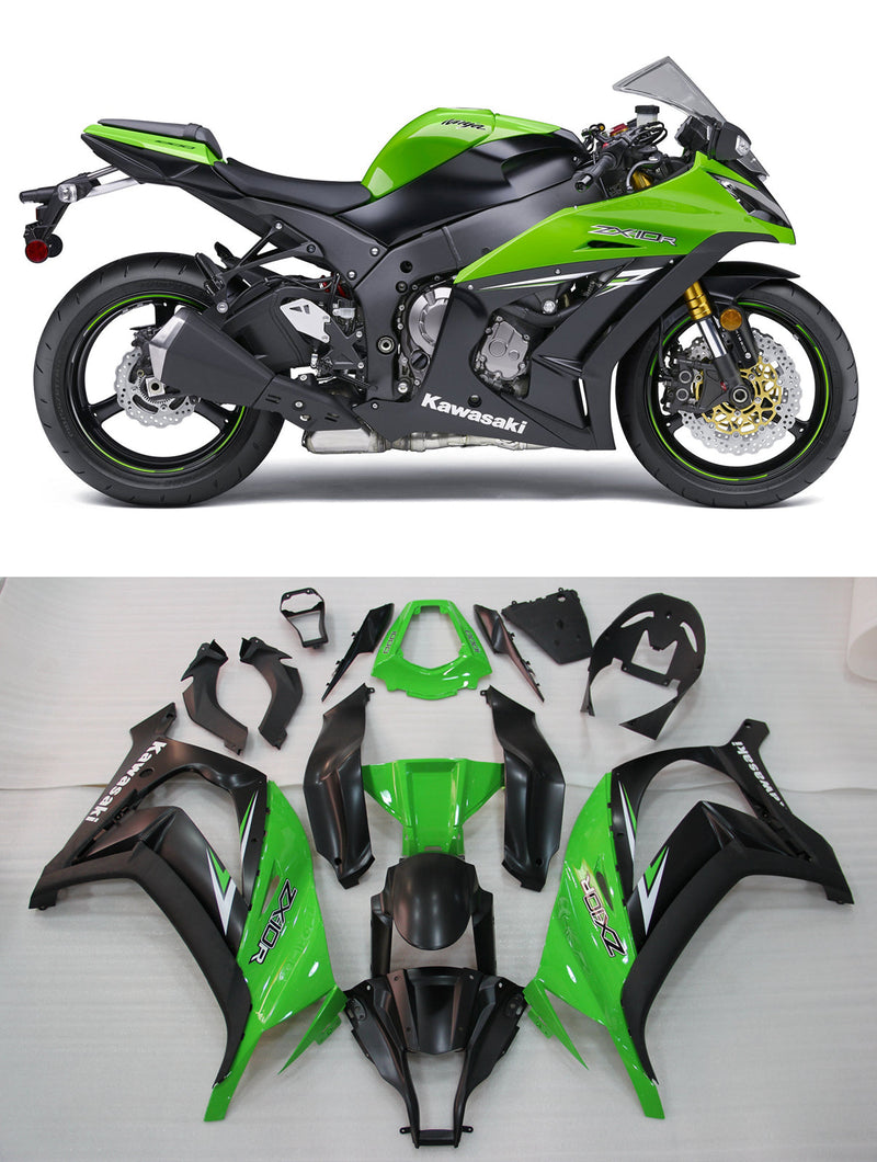 Fairings 2011-2015 Plastics Kawasaki ZX10R Ninja Green Black ZX10R  Generic