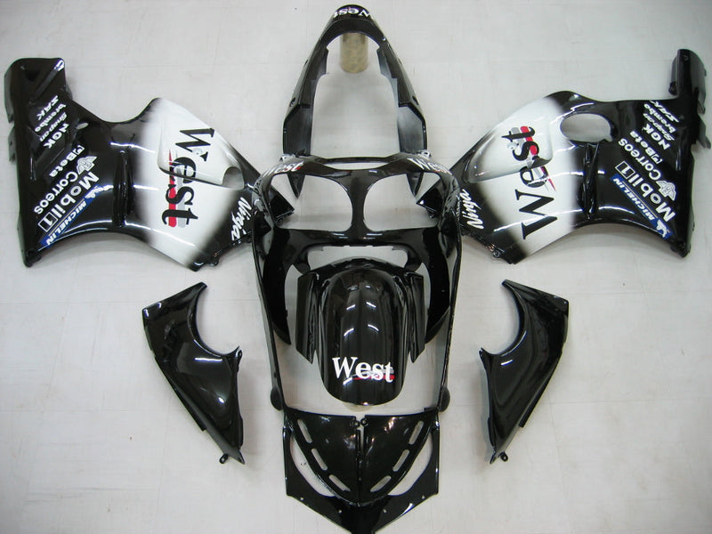 Fairings 2000-2001 Kawasaki ZX12R Black White West   Generic