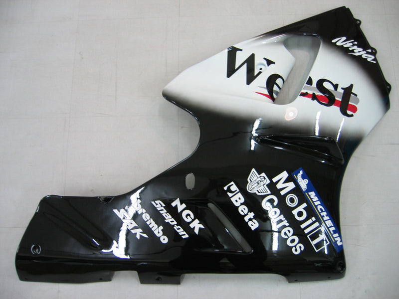 Fairings 2000-2001 كاواساكي ZX12R أسود أبيض غرب عام