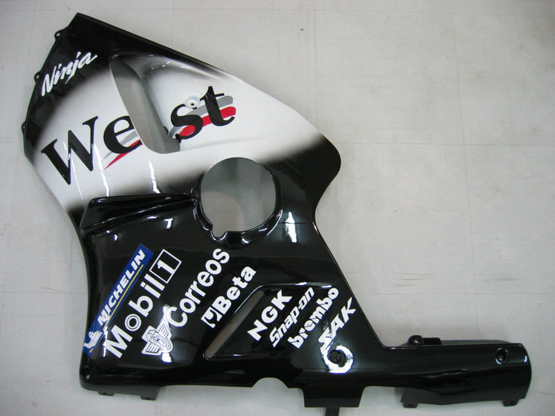 Fairings 2000-2001 كاواساكي ZX12R أسود أبيض غرب عام