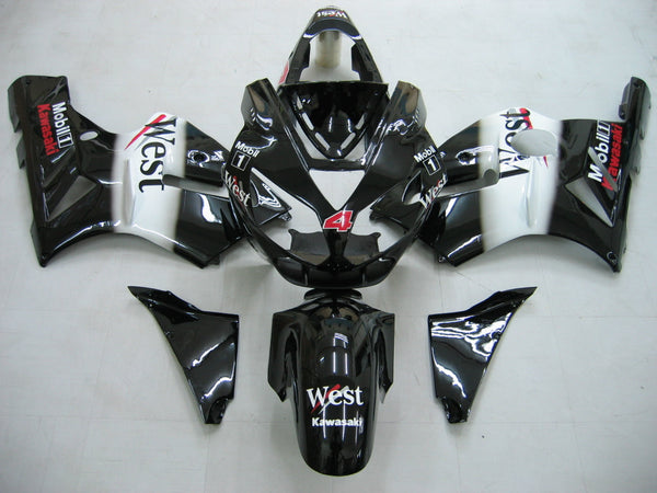 Fairings Kawasaki ZX12R Ninja Black White West  (2002-2005) Generic