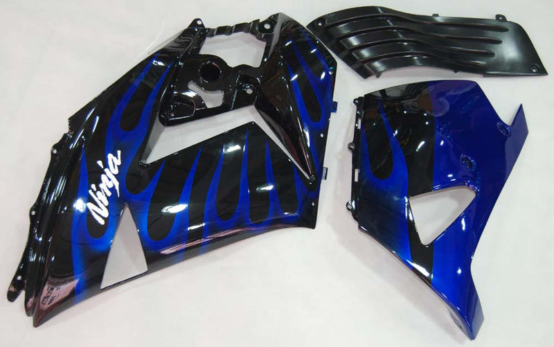 Fairings 2006-2011 Kawasaki ZX14R Black &amp; Blue Flame Ninja Generic