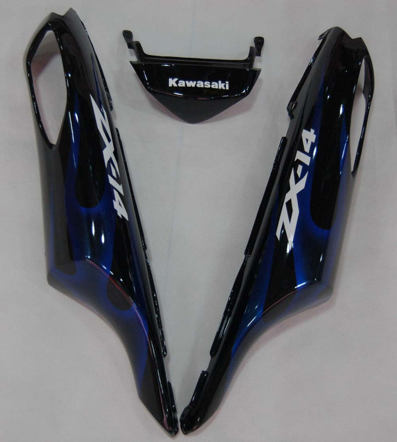 Fairings 2006-2011 Kawasaki ZX14R Black &amp; Blue Flame Ninja Generic