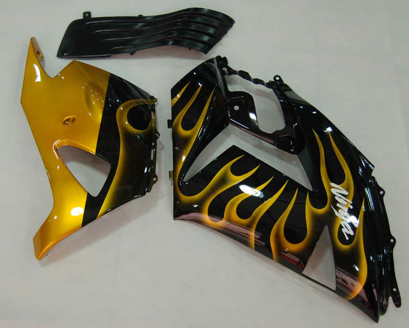 Fairings 2006-2011 Kawasaki ZX14R Black & Gold Flame Ninja  Generic