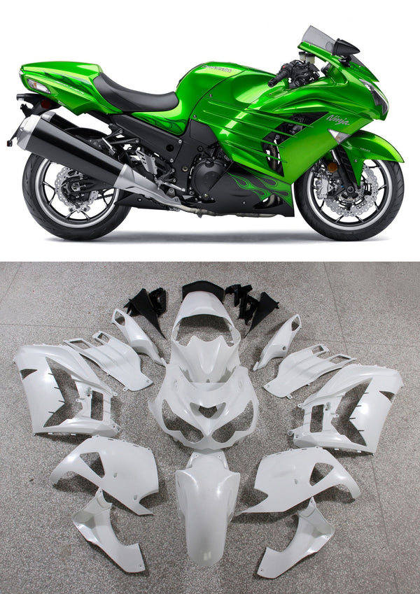 Fairings Plastics 2012-2022 Kawasaki ZX14R Ninja Green Flame  Generic