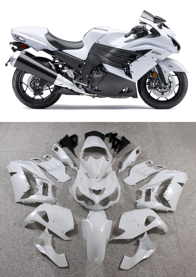 Carenados Plásticos 2012-2022 Kawasaki ZX14R Ninja Blanco Genérico