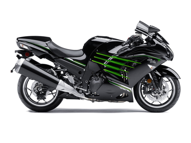 انسيابية بلاستيك 2012-2022 كاواساكي ZX14R نينجا أسود أخضر عام