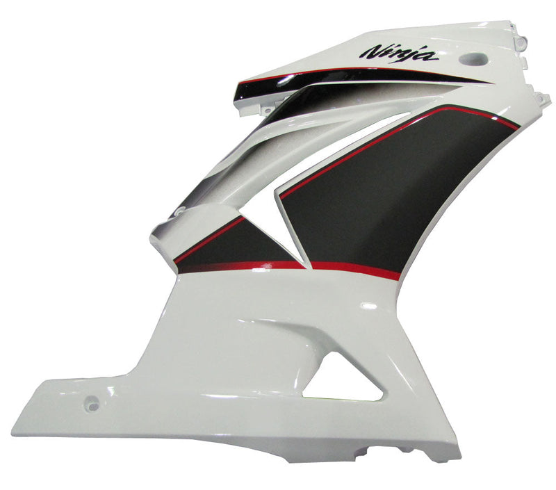 Fairings 2008-2012 Kawasaki ZX250R EX250 أبيض أسود Ninja ZX250 Generic