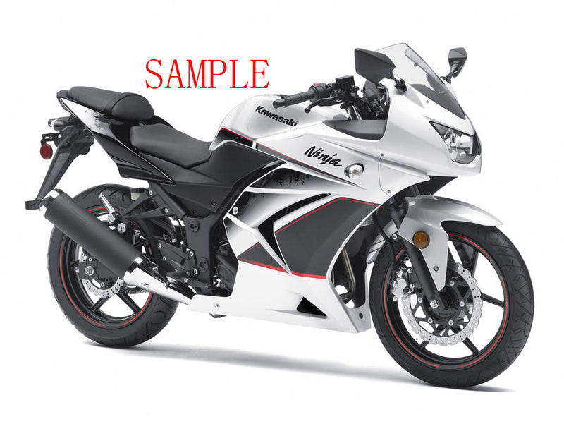 Carenados 2008-2012 Kawasaki ZX250R EX250 Blanco Negro Ninja ZX250 Genérico