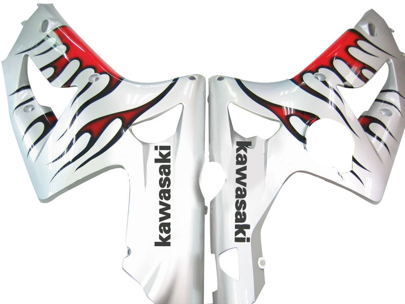 Fairings 2003-2004 Kawasaki ZX6R 636 Silver & Red Flame Ninja  Generic