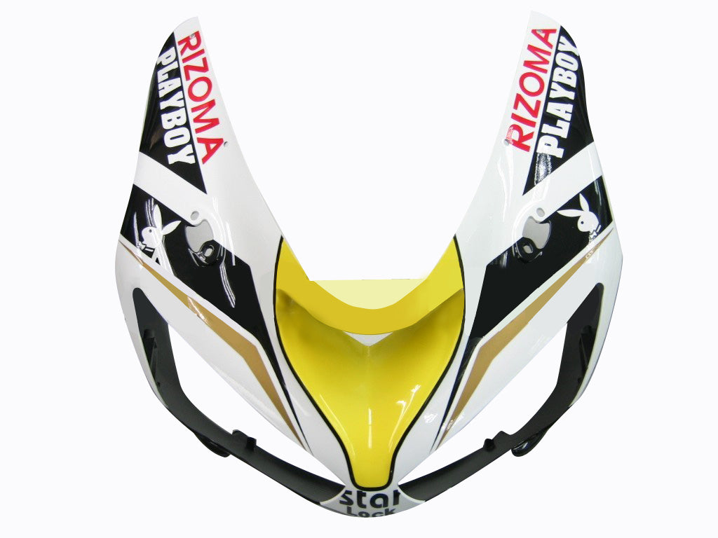 Fairings 2005-2006 Kawasaki ZX6R 636 Black White Yellow Playboy  Generic