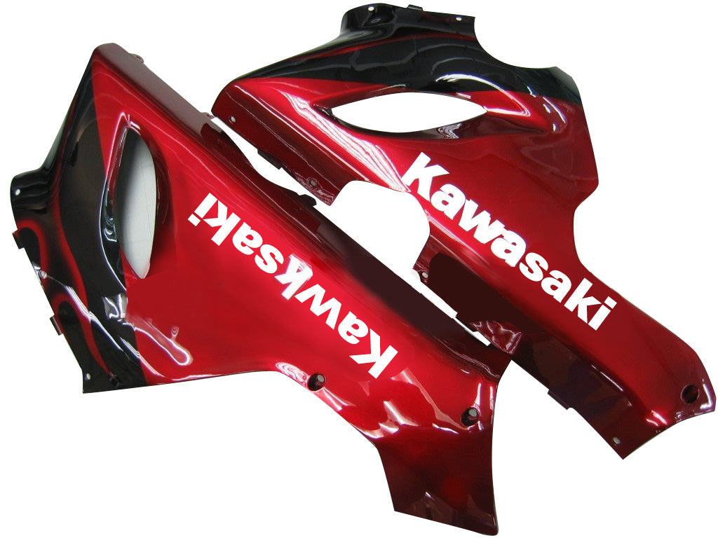 Fairings 2005-2006 Kawasaki ZX6R 636 Black &amp; Red Flame Ninja Generic