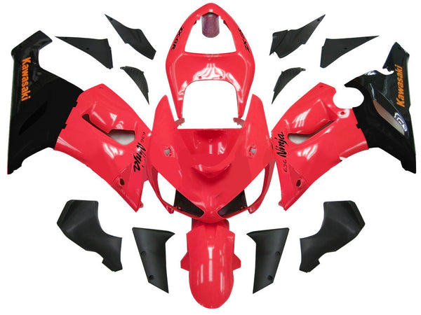 Fairings 2005-2006 Kawasaki ZX6R 636 Red Black Ninja  Generic