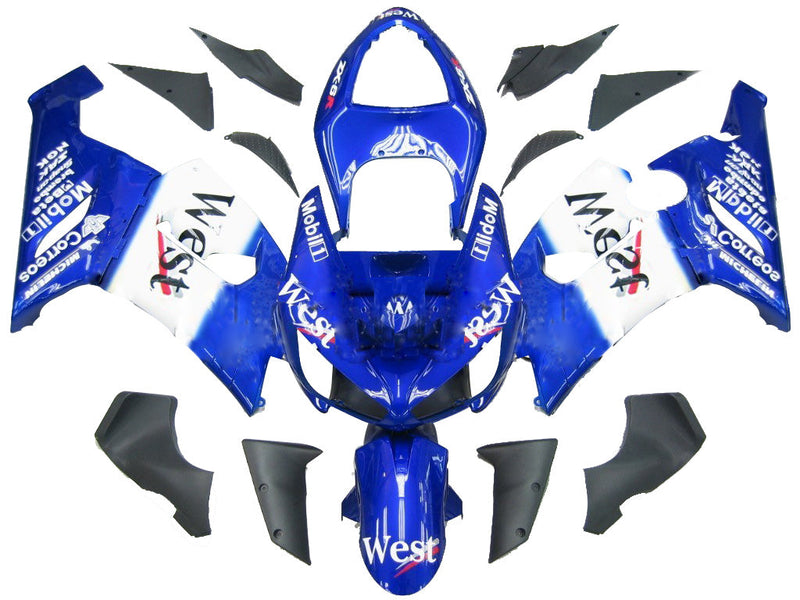 Fairings  2005-2006 Kawasaki ZX6R 636 Blue White West   Generic