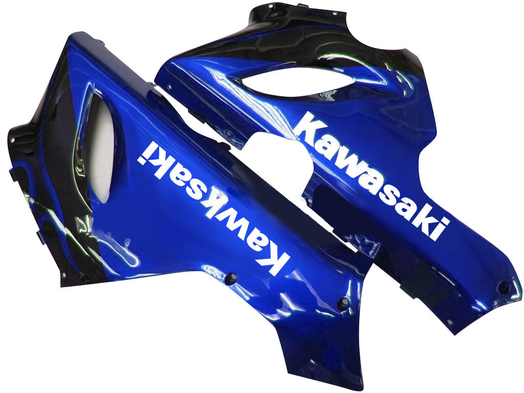 Fairings 2005-2006 Kawasaki ZX6R 636 Black &amp; Blue Flame Ninja Generic