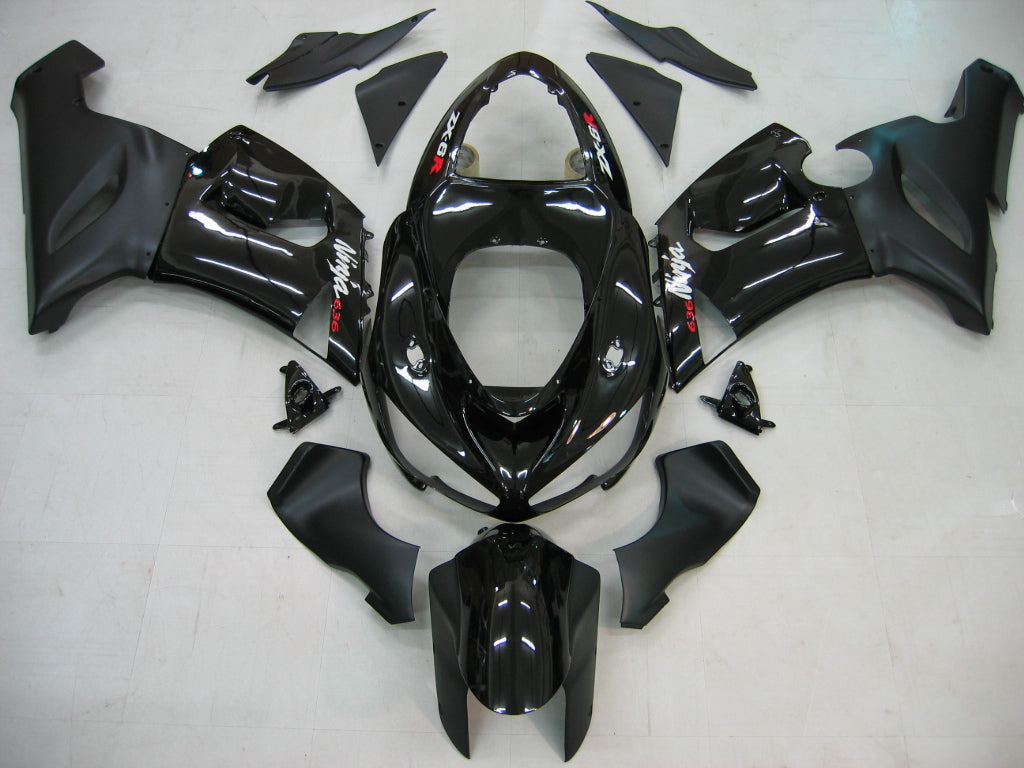 Fairings 2005-2006 Kawasaki ZX6R 636 Black ZX6R   Generic