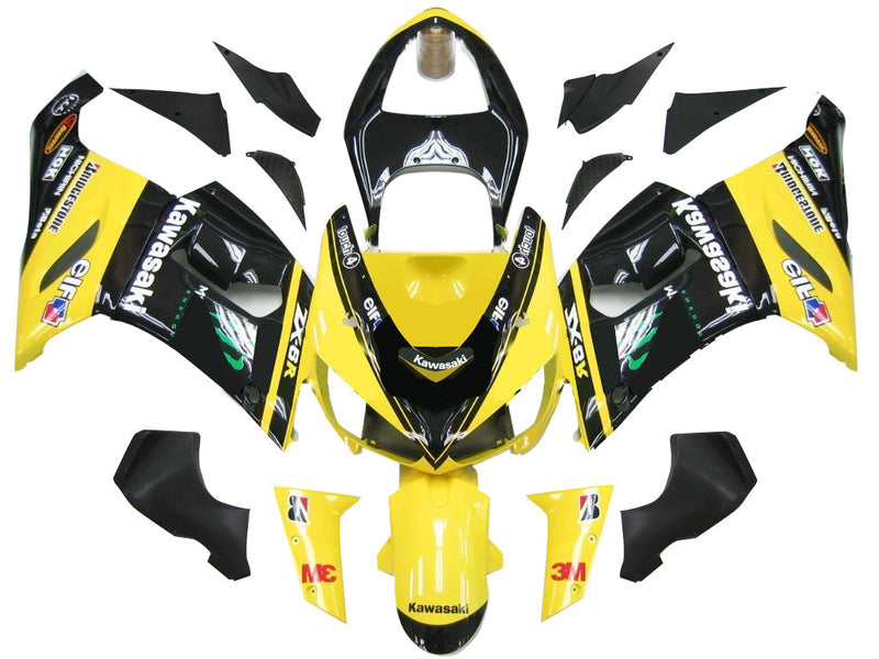 Carenados 2005-2006 Kawasaki ZX6R 636 Negro Amarillo ZX6R Genérico