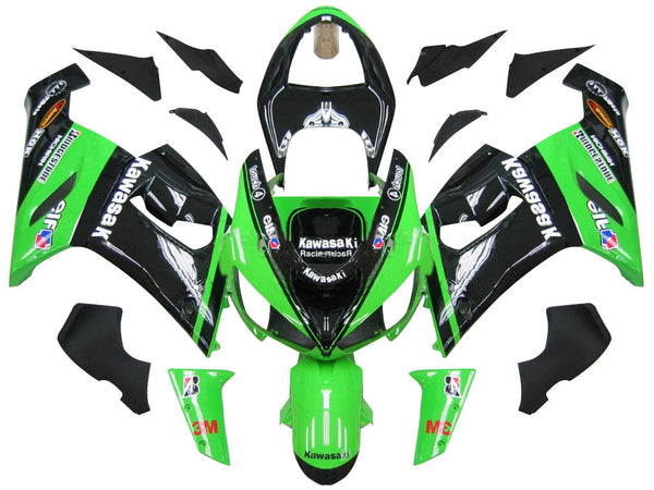 Fairings 2005-2006 Kawasaki ZX6R 636 Green Black Kawasaki  Generic