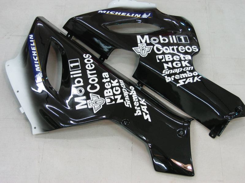 Fairings 2005-2006 Kawasaki ZX6R 636 أسود أبيض غرب ZX6R عام