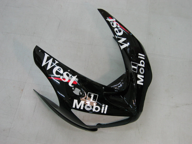 Fairings 2005-2006 Kawasaki ZX6R 636 أسود أبيض غرب ZX6R عام