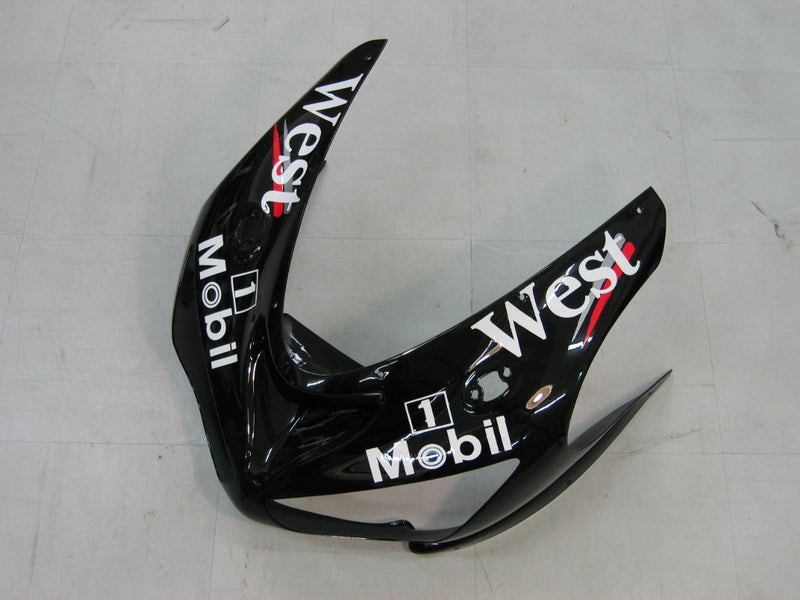 Fairings 2005-2006 Kawasaki ZX6R 636 أسود أبيض غرب ZX6R عام