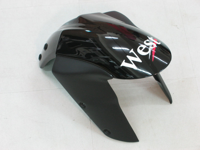 Fairings 2005-2006 Kawasaki ZX6R 636 أسود أبيض غرب ZX6R عام