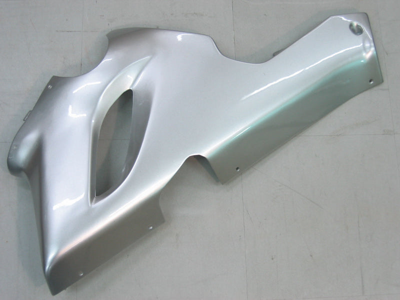 Fairings 2005-2006 Kawasaki ZX6R 636 فضي وأحمر لهب نينجا عام