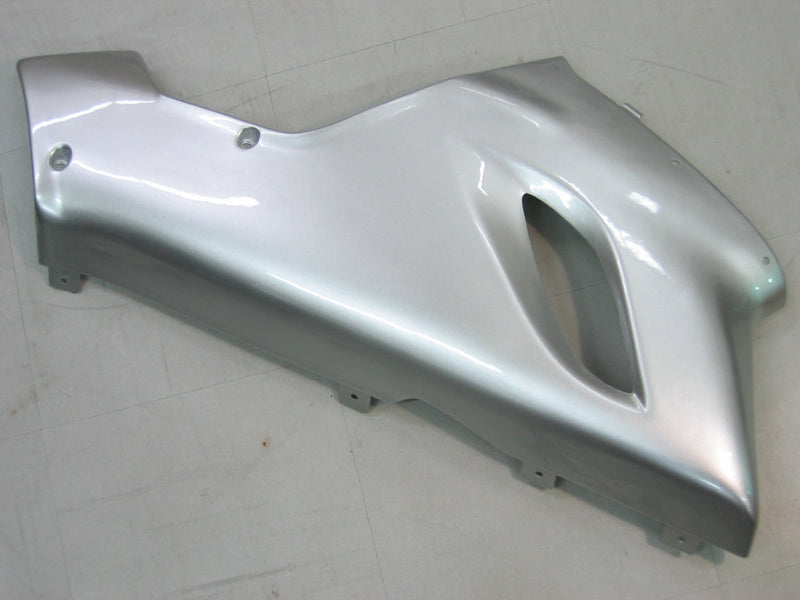 Fairings 2005-2006 Kawasaki ZX6R 636 فضي وأحمر لهب نينجا عام