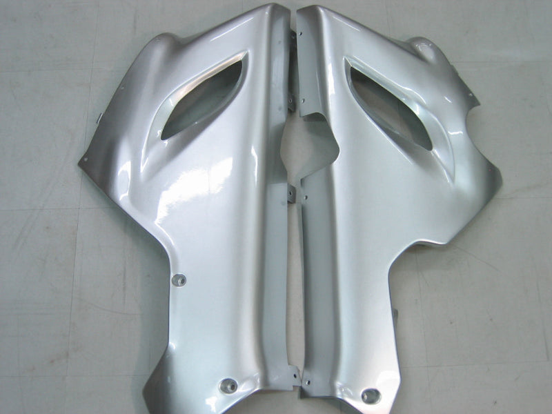 Fairings 2005-2006 Kawasaki ZX6R 636 فضي وأحمر لهب نينجا عام