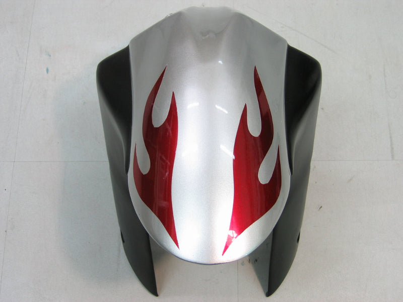 Fairings 2005-2006 Kawasaki ZX6R 636 Silver & Red Flame Ninja   Generic