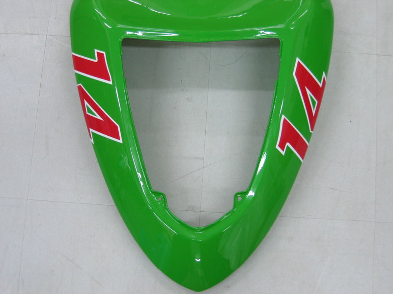 Fairings 2005-2006 Kawasaki ZX6R 636 أخضر أسود رقم 14 ZX6R عام