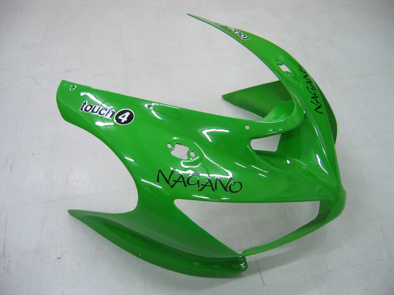 Fairings 2005-2006 Kawasaki ZX6R 636 أخضر أسود رقم 14 ZX6R عام