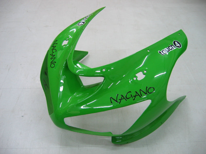 Fairings 2005-2006 Kawasaki ZX6R 636 أخضر أسود رقم 14 ZX6R عام